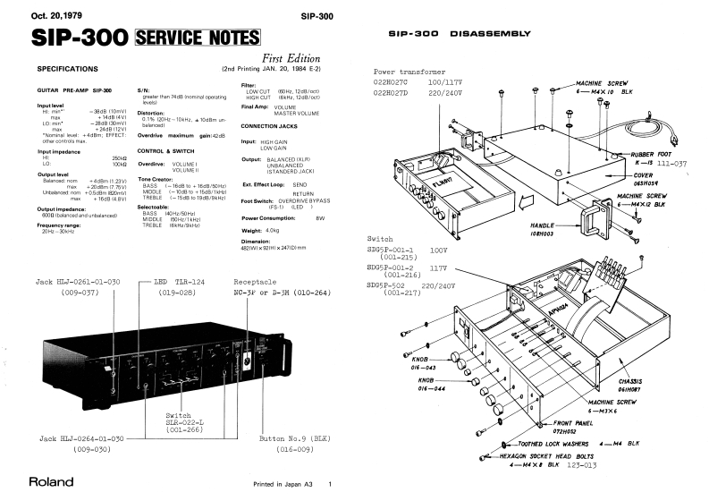 ROLAND_SIP-300_维修手册电器原理图