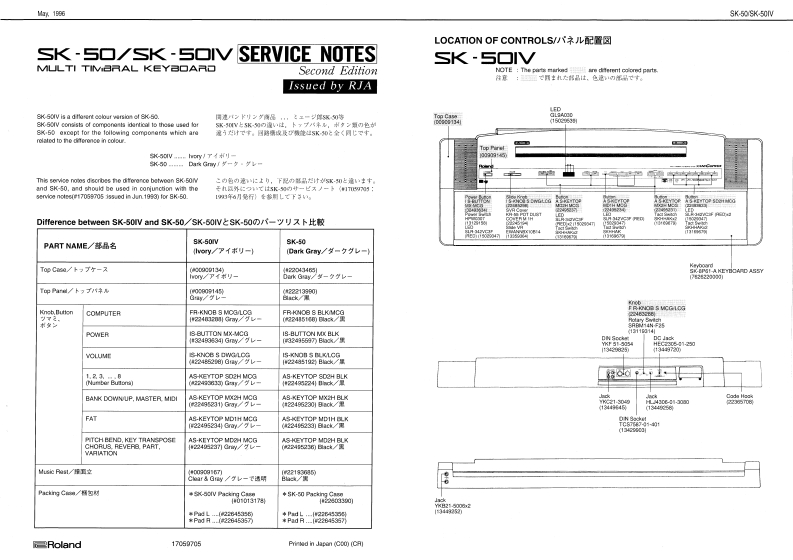 ROLAND_SK-50_维修手册电器原理图