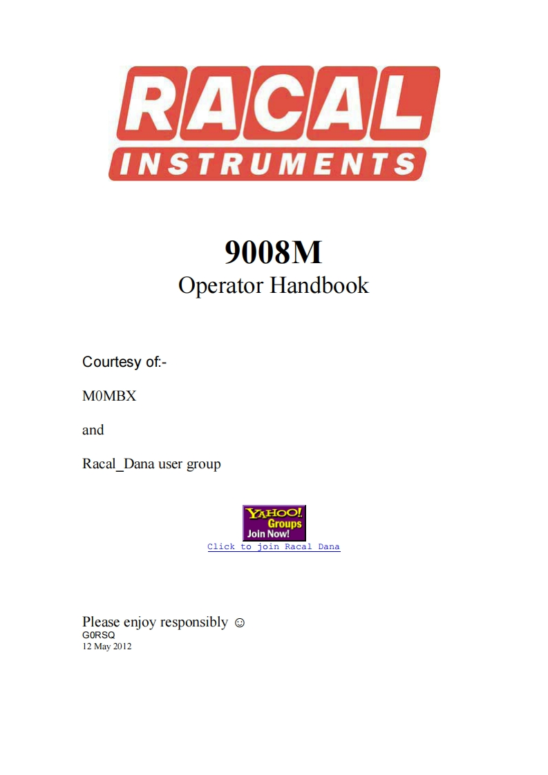 Racal_Dana_9008M_Modulation_Meter_Operators_Handbook操作说明书手册