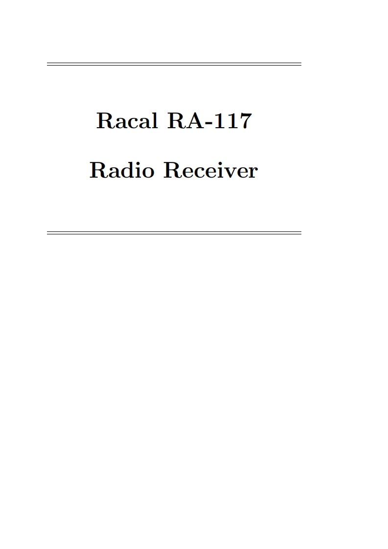 Racal_RA-117-(Manual操作说明书手册)
