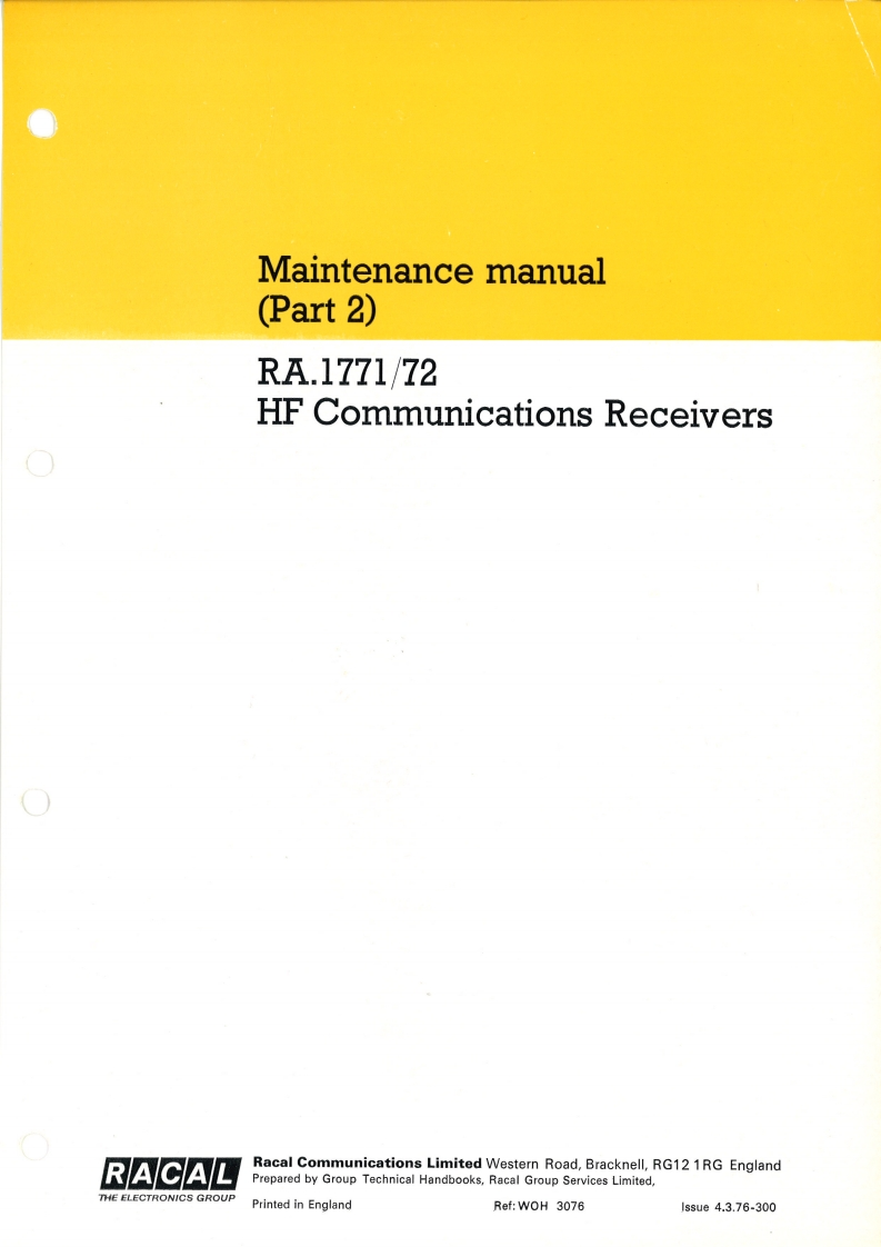 Racal_RA-1771_72-(Maintenance-Manual操作说明书手册)-Part2