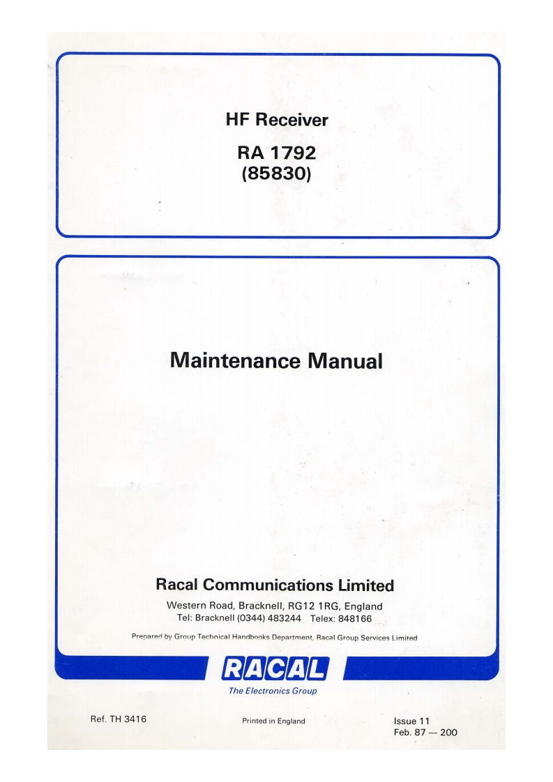 Racal_RA-1792-(Maintenance-Manual操作说明书手册)