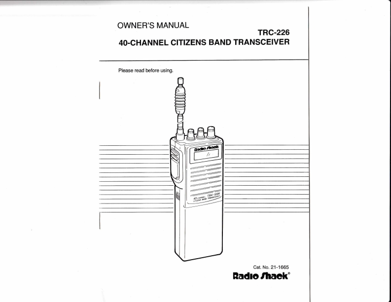 RadioShack_TRC-226_Manual操作说明书手册