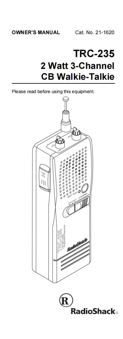 RadioShack_TRC-235_Manual操作说明书手册