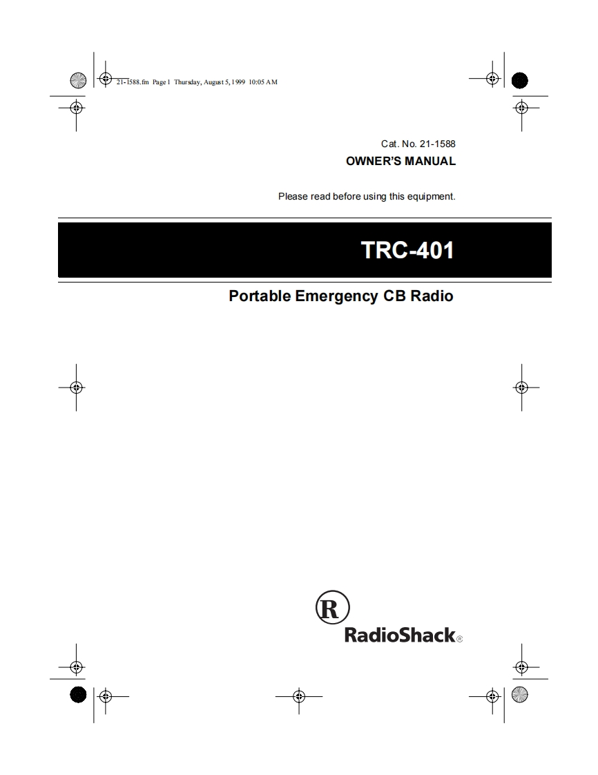 RadioShack_TRC-401_Manual操作说明书手册