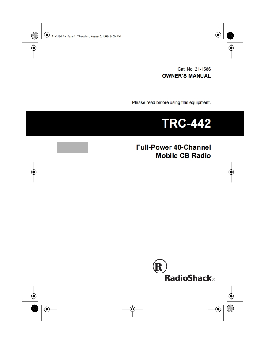 RadioShack_TRC-442_Manual操作说明书手册