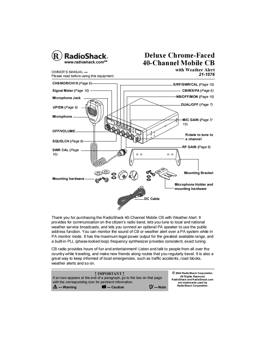 RadioShack_TRC-447_Manual操作说明书手册