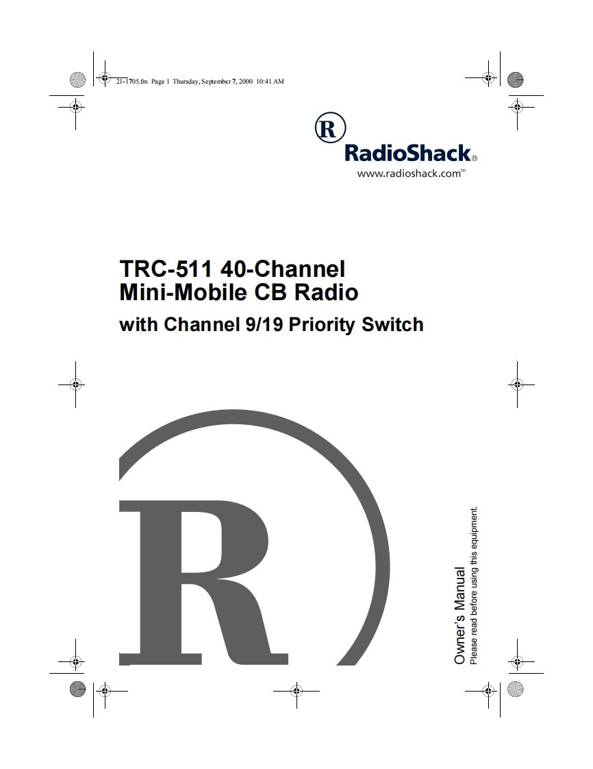 RadioShack_TRC-511_Manual操作说明书手册