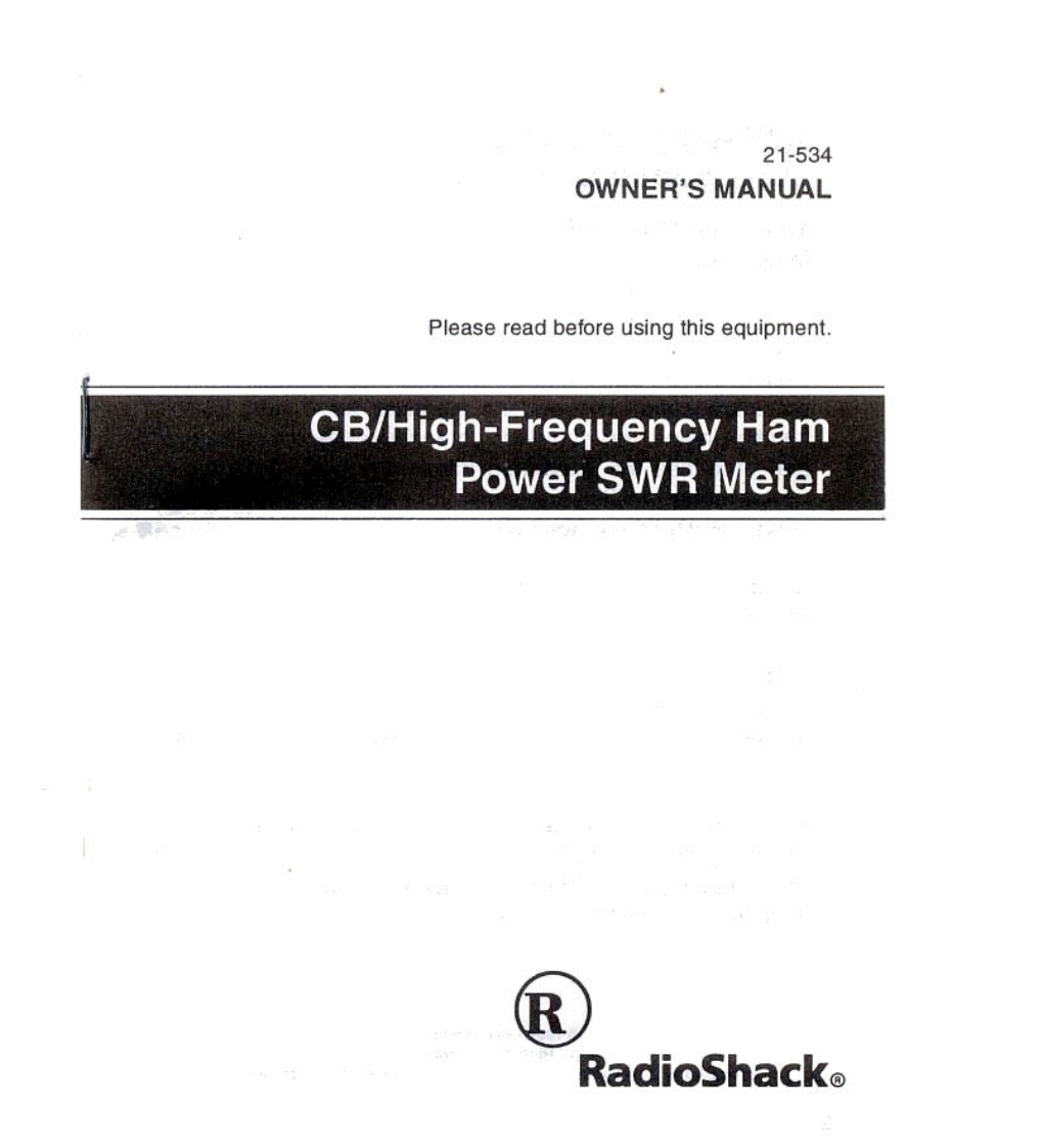 Radio_Shack_21-534_Manual操作说明书手册
