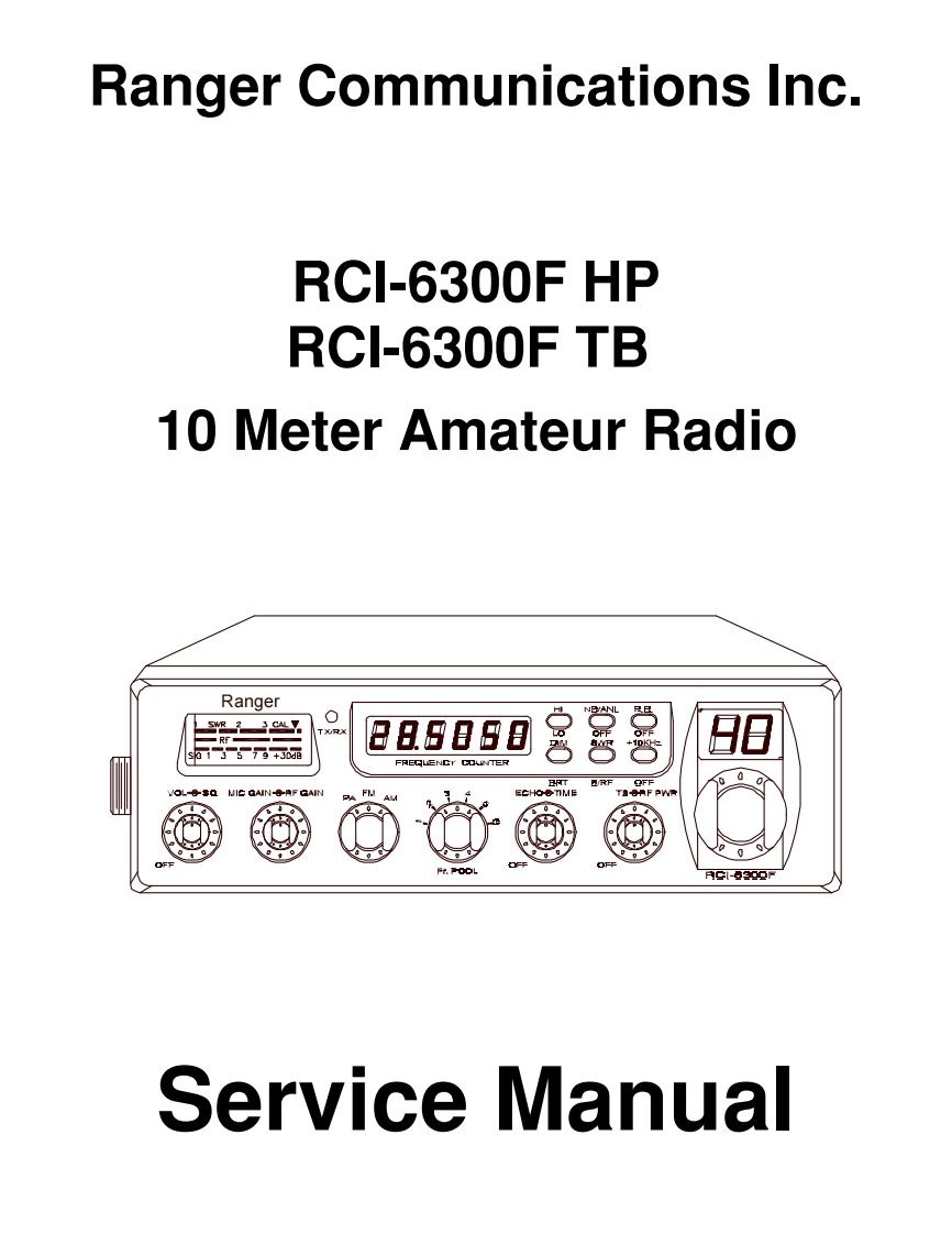 Ranger_RCI-6300FHP_FTB_serv维修手册含电器原理图