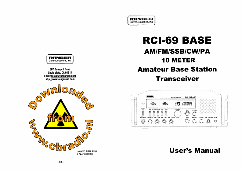 Ranger_RCI-69_BASE_ENG操作说明书手册