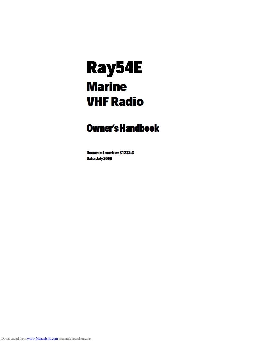 Raymarine_RAY54E_Manual操作说明书手册