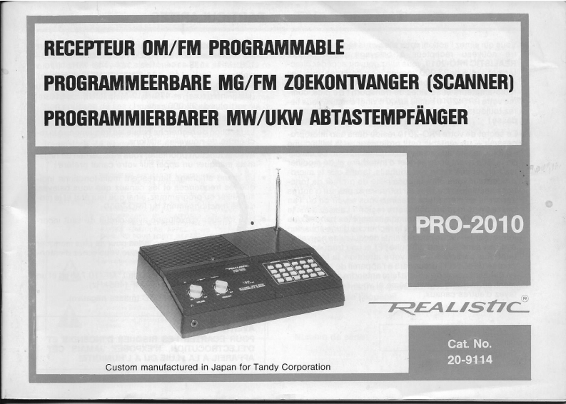 Realistic_PRO-2010_Manual操作说明书手册_Dutch-Francais-German