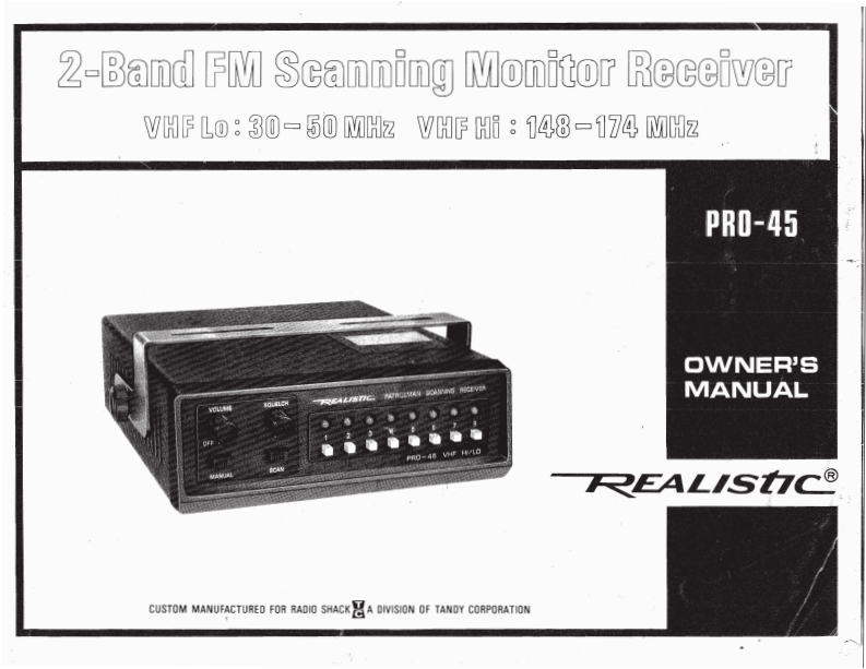 Realistic_PRO-45_Owners_Manual操作说明书手册