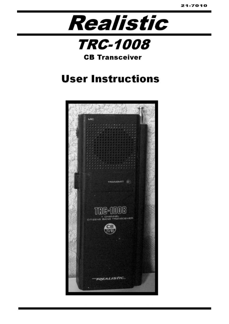 Realistic_TRC-1008_Manual操作说明书手册