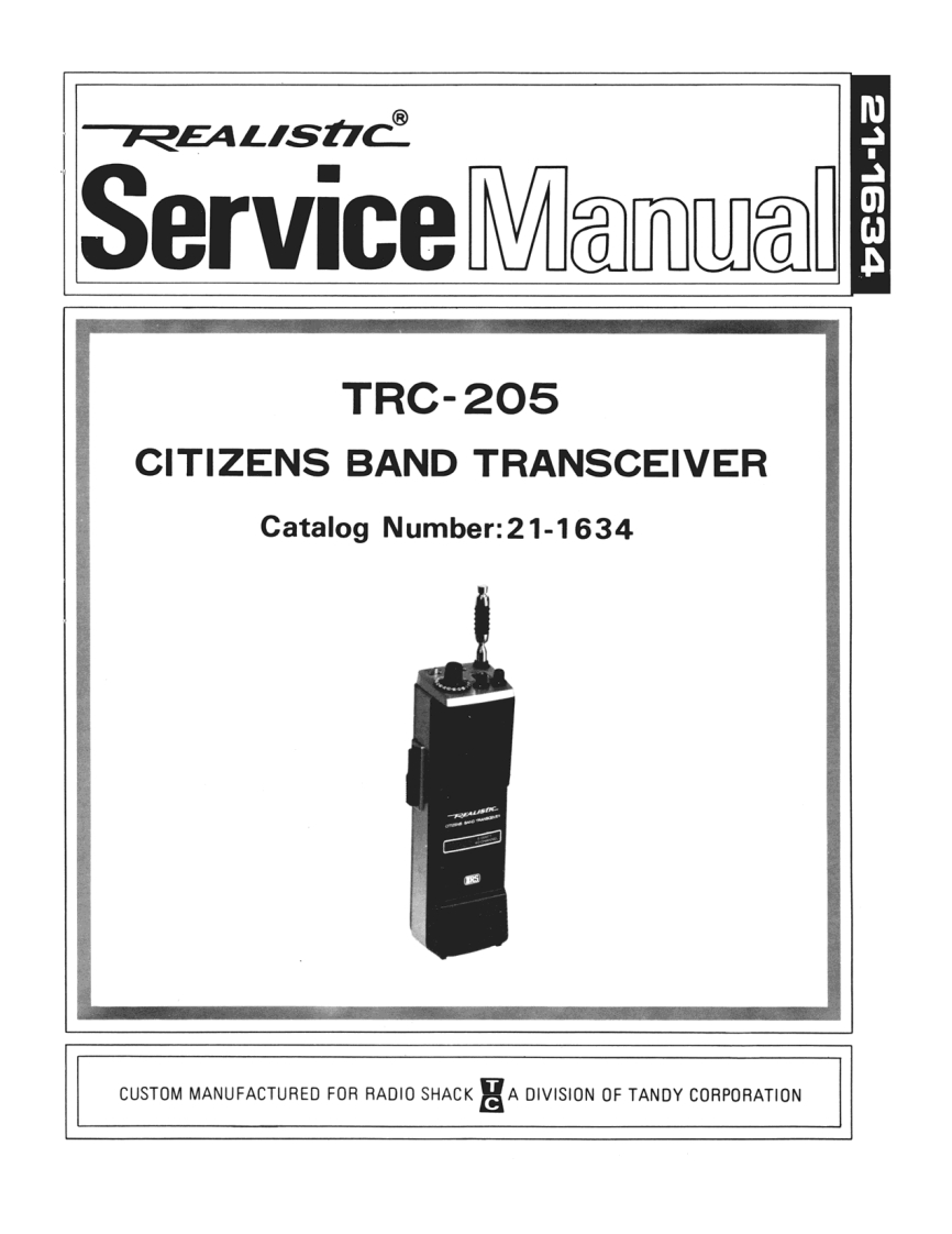 Realistic_TRC-205_Service-Manual维修手册电器原理图