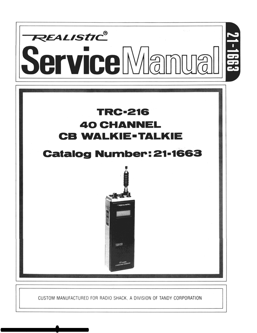 Realistic_TRC-216_Service_Manual维修手册含电器原理图