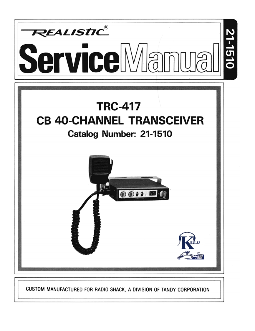 Realistic_TRC-417_Service_Manual维修手册含电器原理图