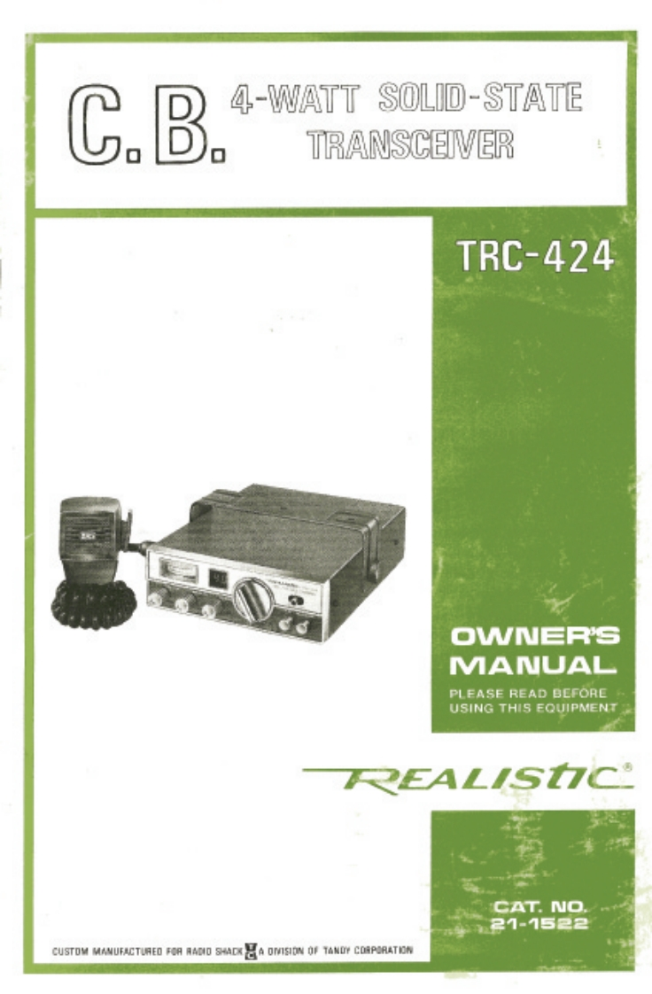 Realistic_TRC-424_Manual操作说明书手册