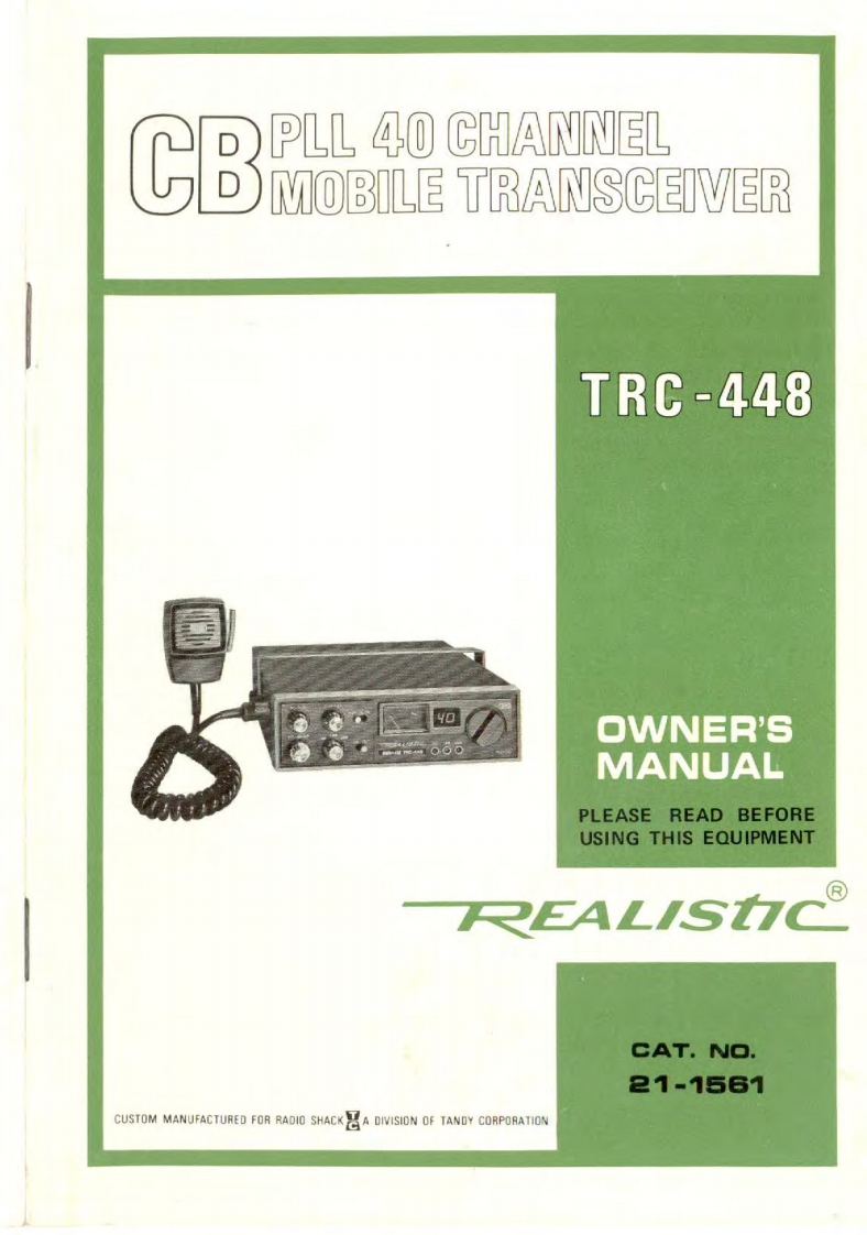 Realistic_TRC-448_Manual操作说明书手册