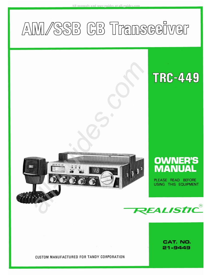 Realistic_TRC-449_Manual操作说明书手册