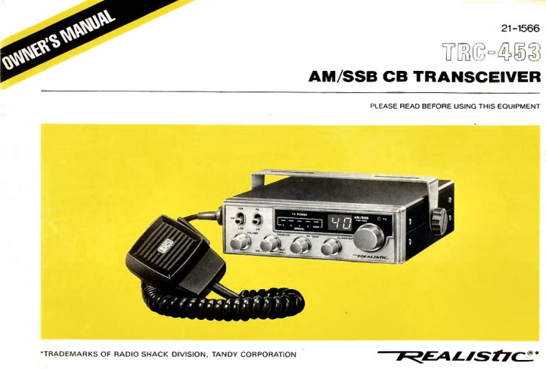 Realistic_TRC-453_Manual操作说明书手册