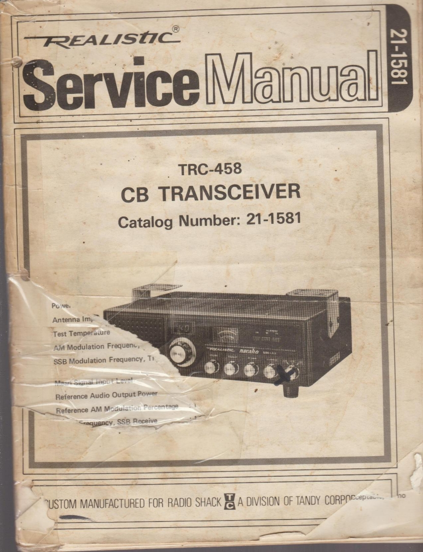 Realistic_TRC-458_Service_Manual维修手册含电器原理图