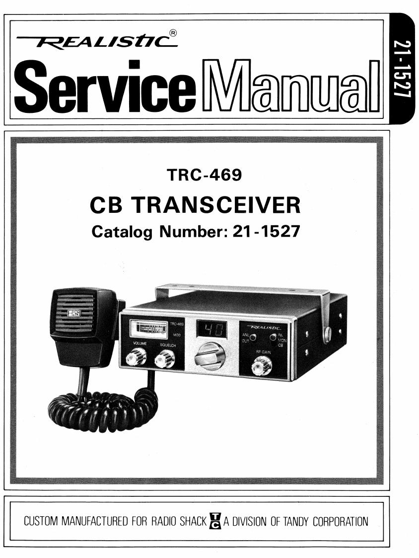 Realistic_TRC-469_Service_Manual维修手册含电器原理图