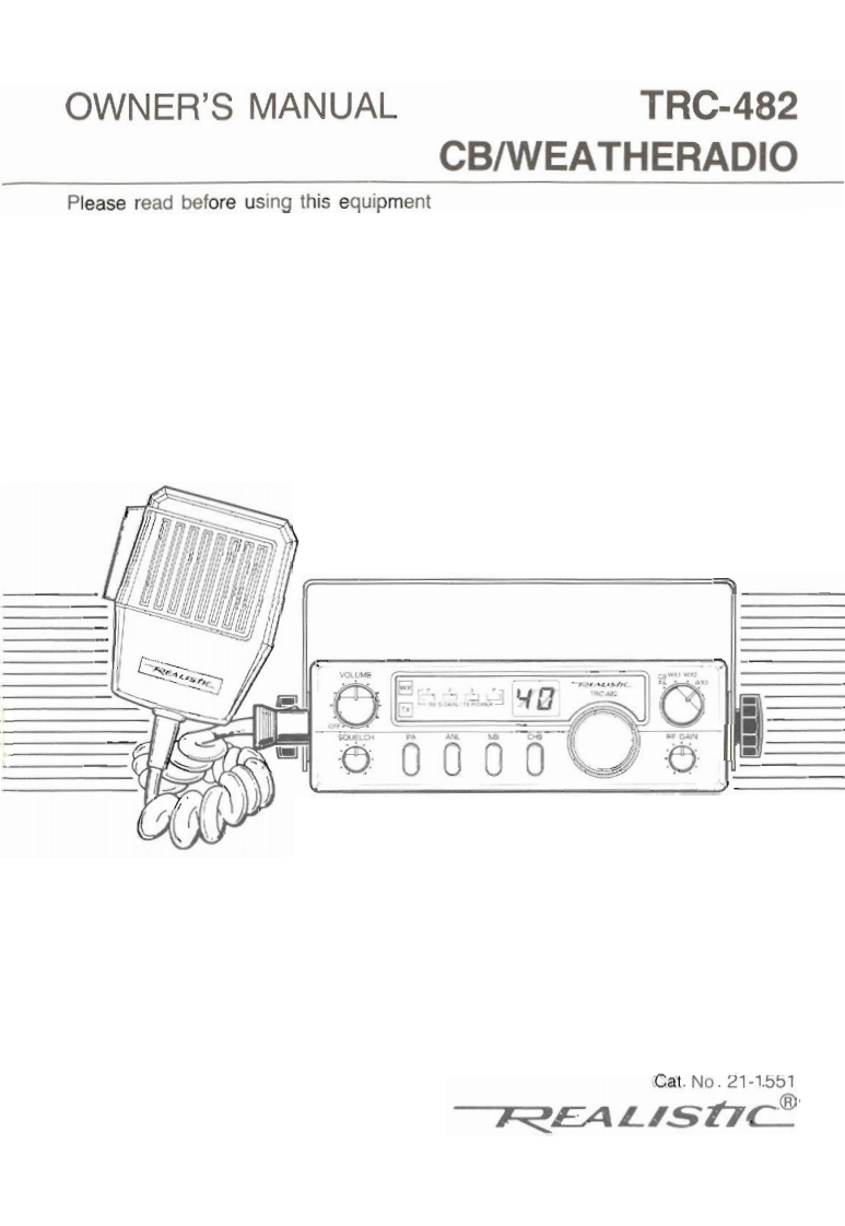 Realistic_TRC-482_Manual操作说明书手册