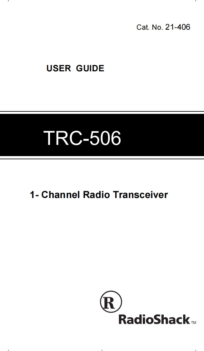 Realistic_TRC-506_User_Guide操作说明书手册