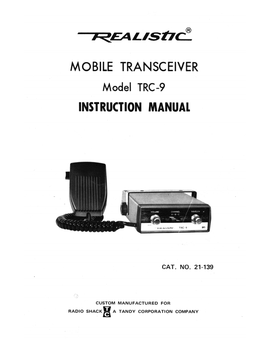 Realistic_TRC-9_Manual操作说明书手册
