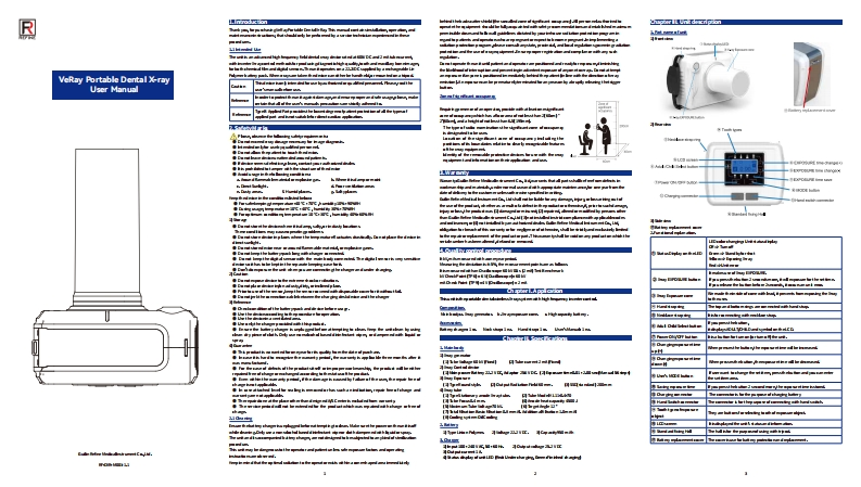 Refine-VeRay-Dental-Portable-X-ray-Machine-操作说明书手册l