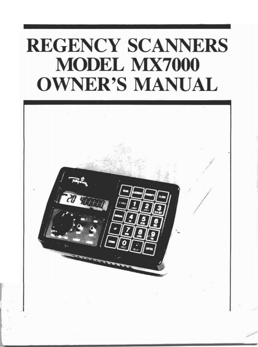 Regency_MX7000-(Manual操作说明书手册)