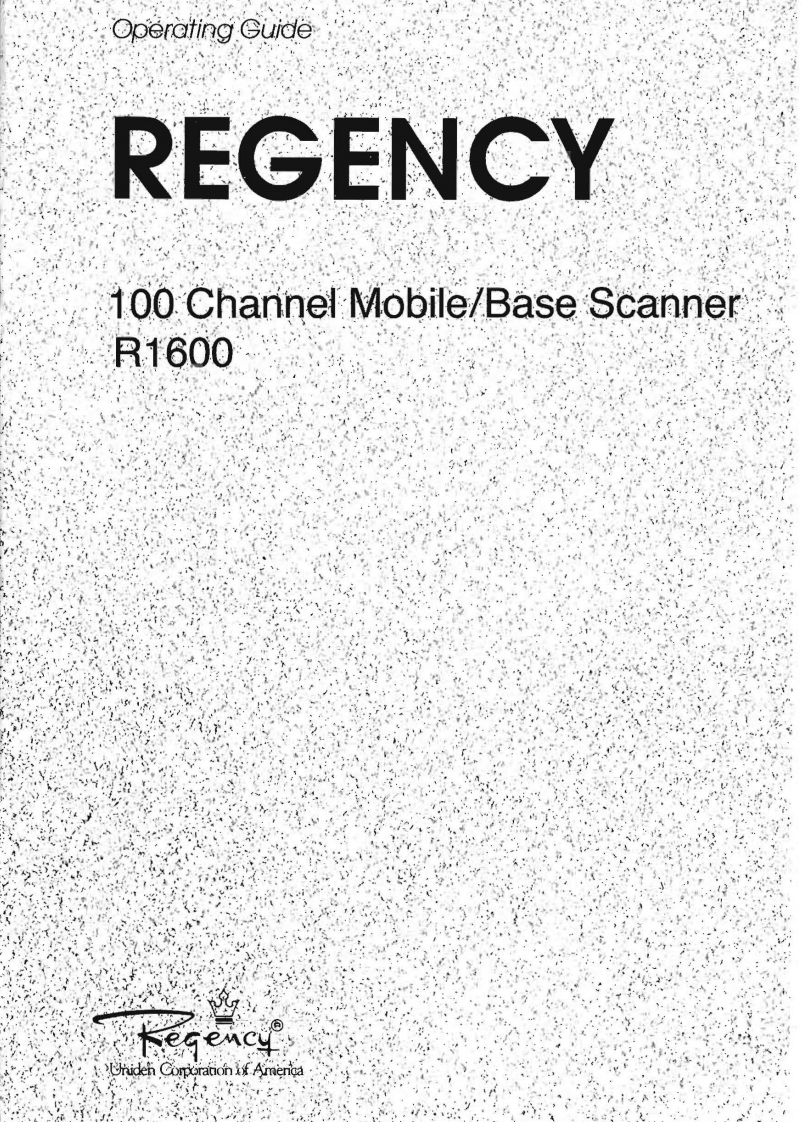 Regency_R1600_Manual操作说明书手册