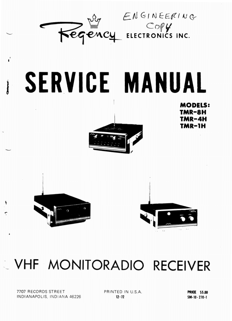 Regency_TMR-1H-4H-8H-(Service-Manual维修手册含电器原理图)