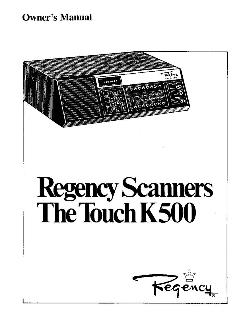 Regency_Touch-K500-(Manual操作说明书手册)