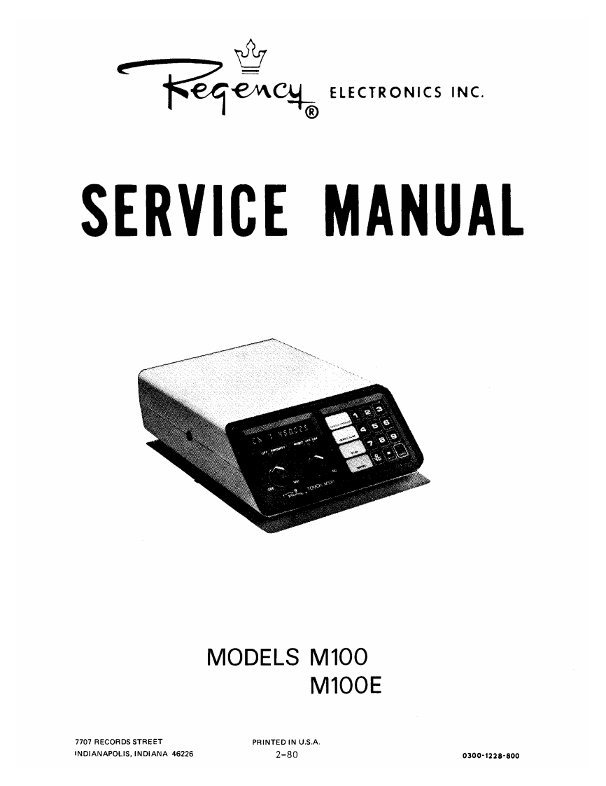 Regency_Touch-M100-(Service-Manual维修手册含电器原理图)