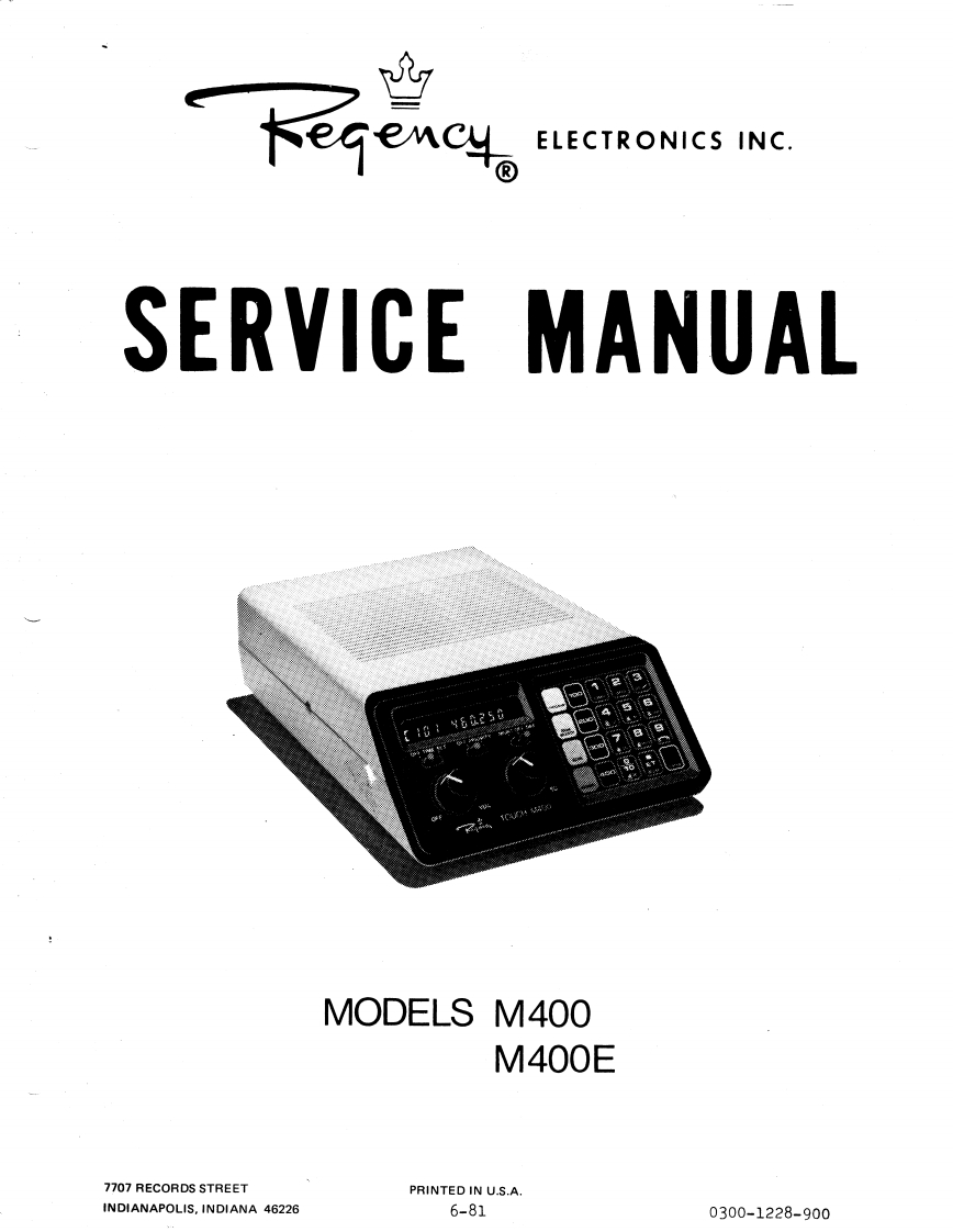 Regency_Touch-M400-(Service-Manual维修手册含电器原理图)