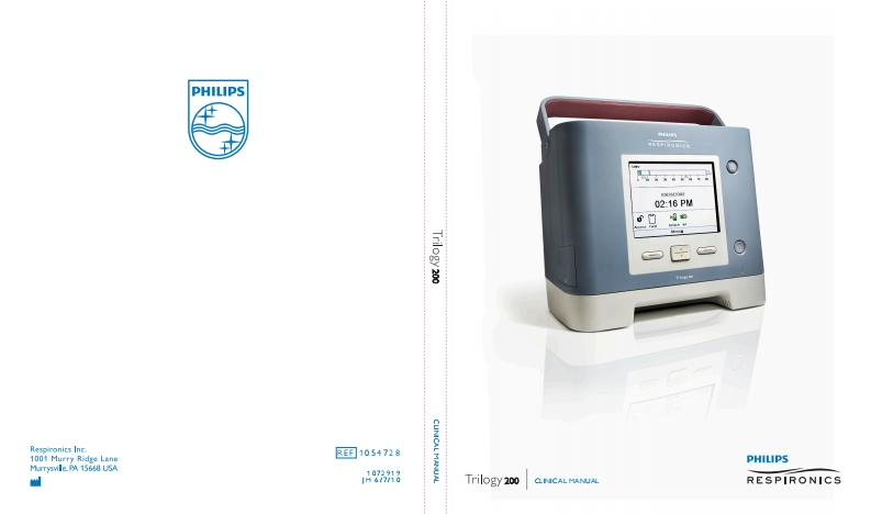 Respironics_Trilogy200_users操作说明书手册