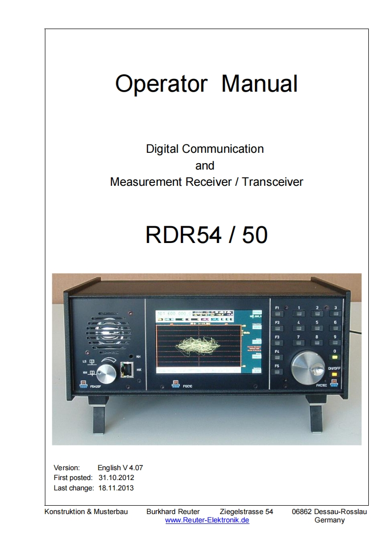 Reuter_RDR50-54_(User_Manual操作说明书手册)