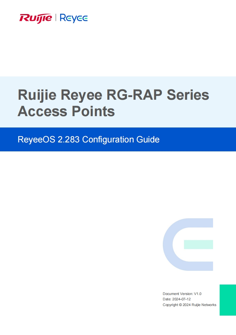 Reyee-RG-RAP-Series-Access-Points-ReyeeOS-2.283-安装操作说明书手册-(V1.0)