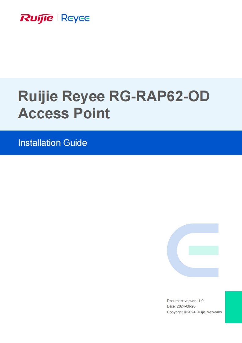 Reyee-RG-RAP62-OD-Access-Point-安装说明书手册-(V1.0)