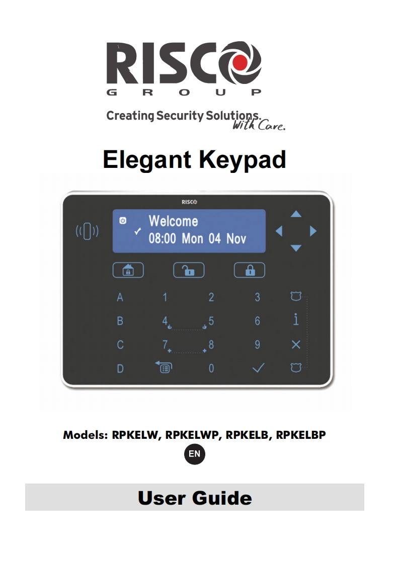 Risco-Elegant-Keypad-操作说明书手册