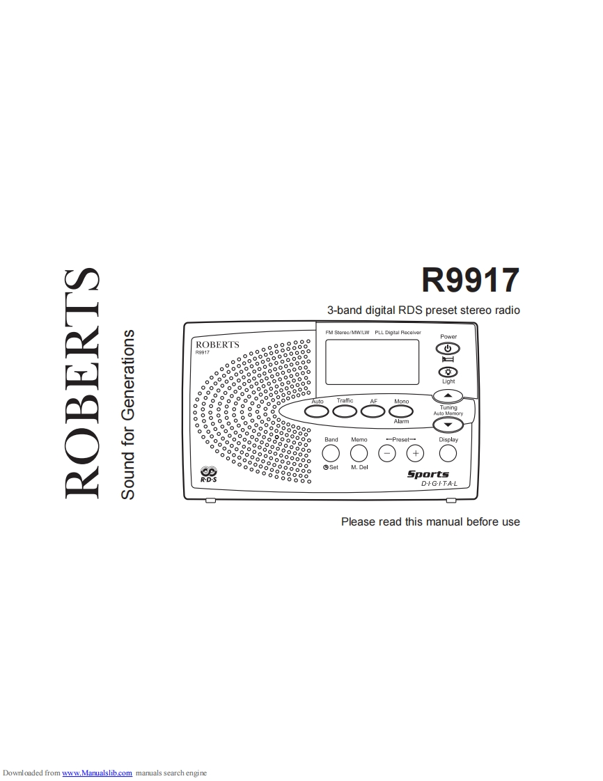 Roberts-R9917-(Manual操作说明书手册)