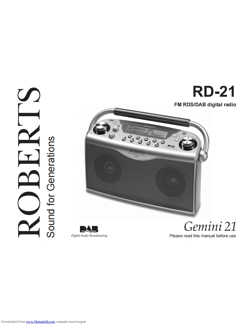 Roberts-RD-21-(Manual操作说明书手册)