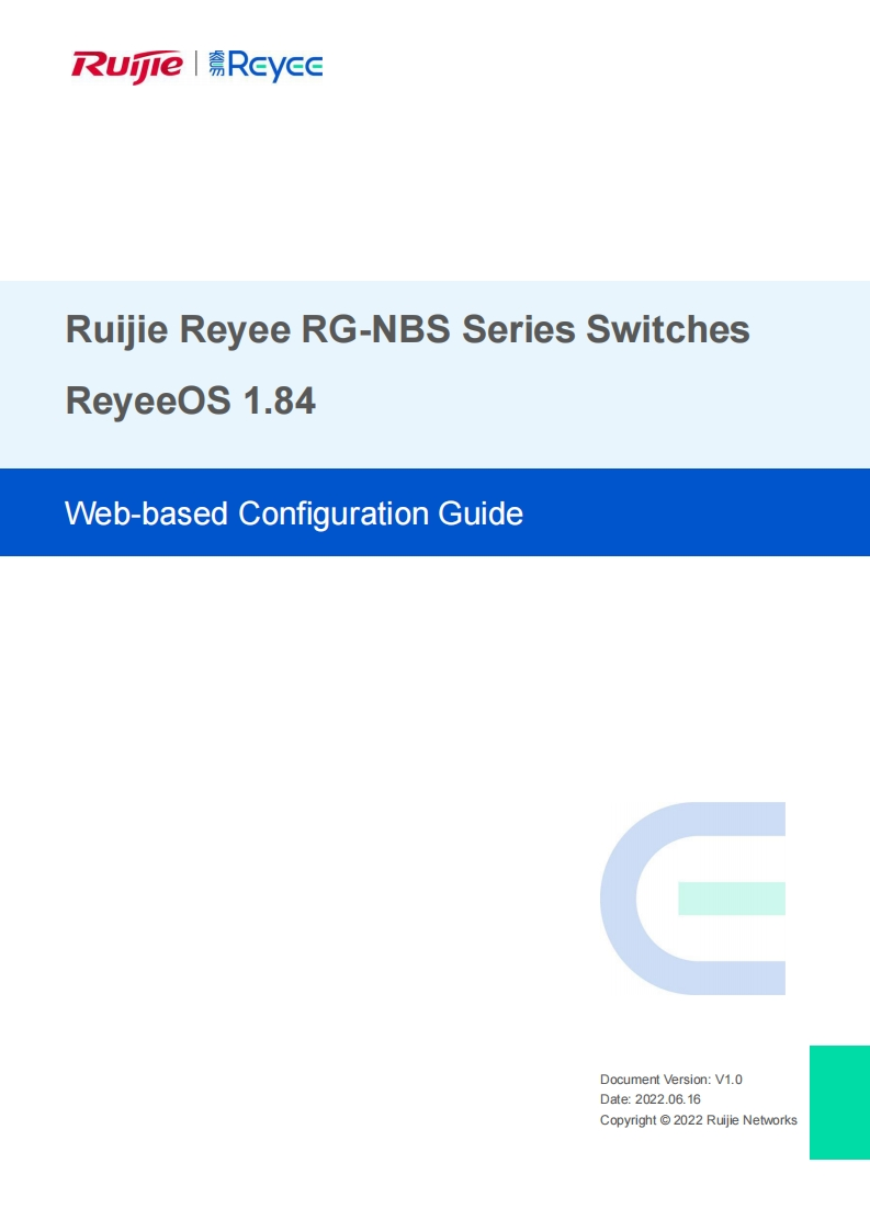 Ruijie-RG-NBS-Switch-Web-Based-安装操作说明书手册(ReyeeOS-1.84)