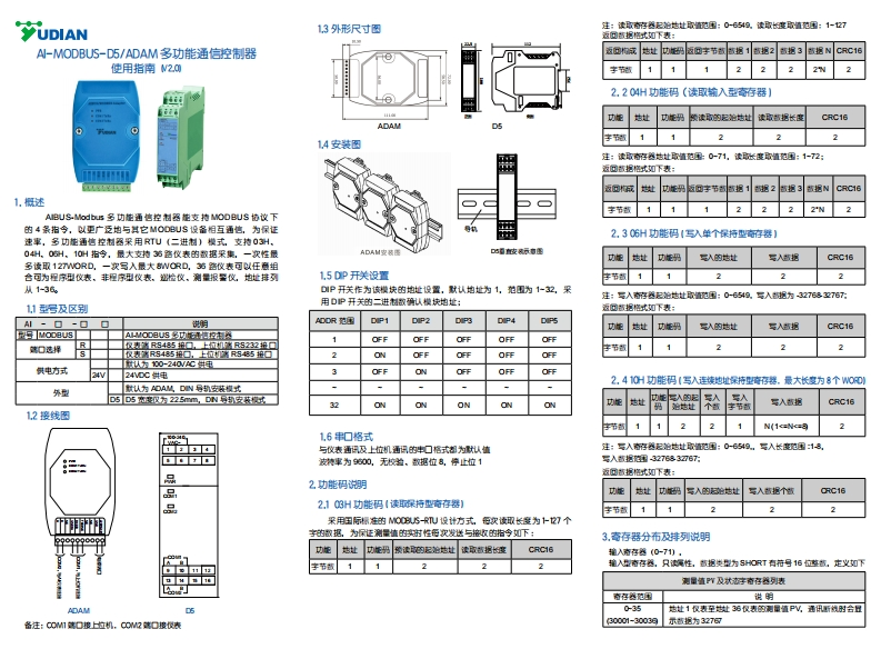 S070-08AI-MODBUS-D5-ADAM多功能通信控制器2021.3.4