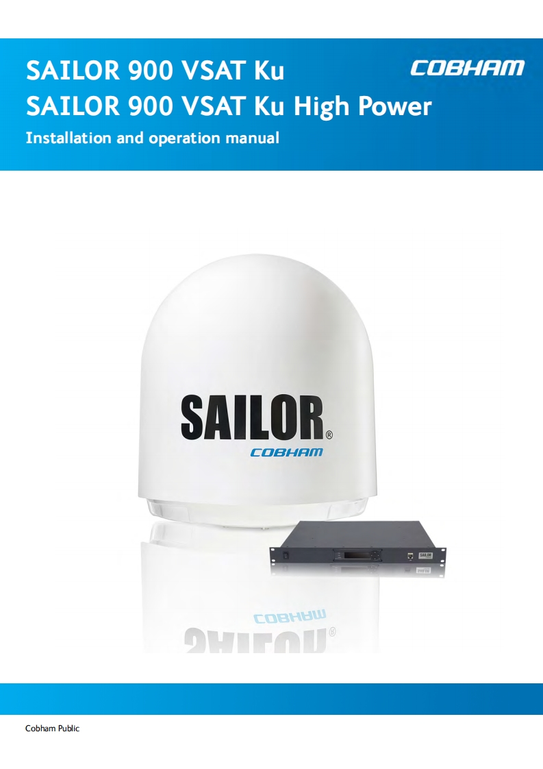 SAILOR_900_VSAT_High_Power_-_Installation_操作说明书手册_1