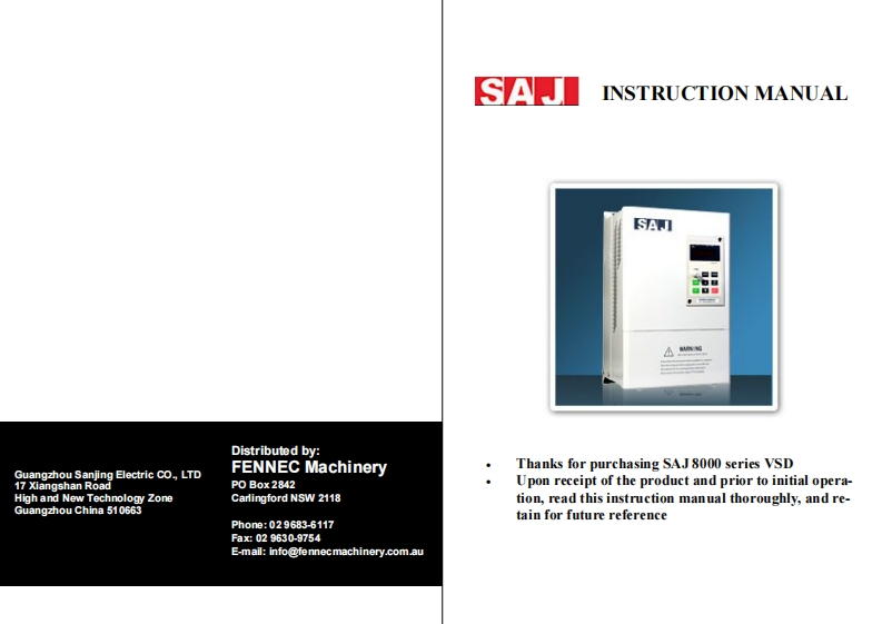 SAJ-8000-M-manual操作说明书手册