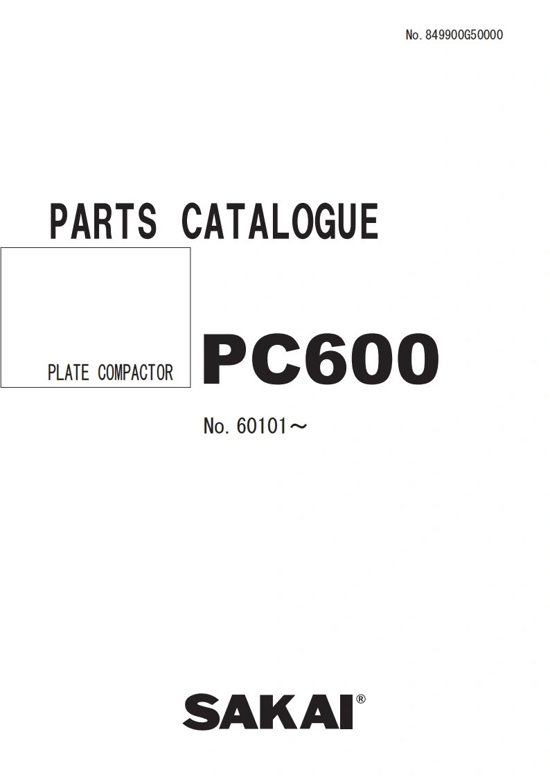 SAKAI酒井PC600-Parts-Manual_849900G5000060101